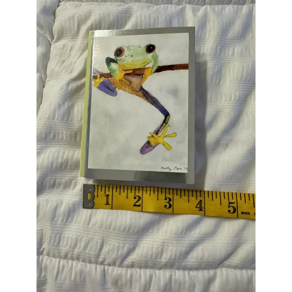 Lot of 6 Greeting Cards Flowers Frogs with Stickers Envelopes Fountain House